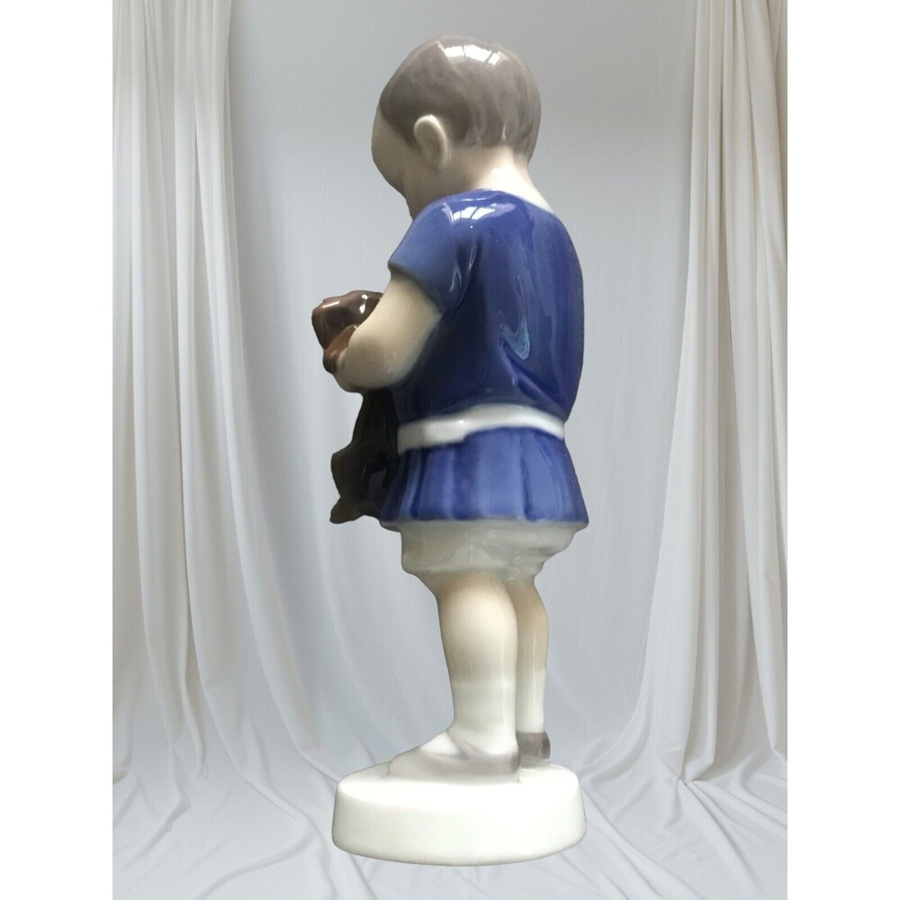Bing & Grondahl B&G Boy Holding Puppy Figurine 6.75" #1747 Denmark Vintage - Picture 4 of 10